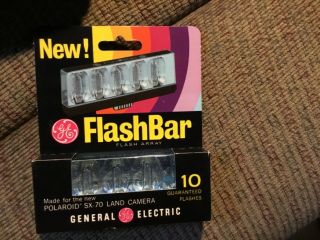 Polaroid SX - 70 Flash Bars GE 10 flash to bar.  Box of 9 packs. 4