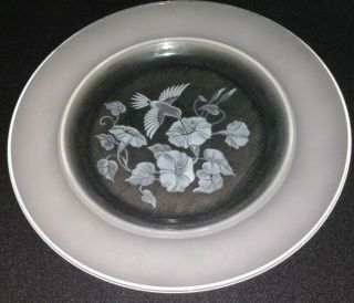 Avon Hummingbird 24 Crystal Frosted Rim Soup Bowl 8 - 1/2 " Diameter - Vintage