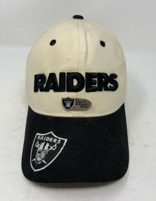 Vintage 1990s Oakland Raiders Nfl Football Adjustable Strap Hat Cap Reebok