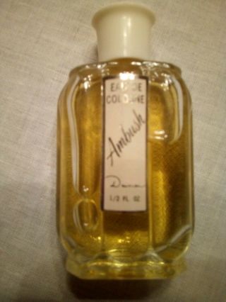 Vintage Dana Ambush Eau De Cologne 1/2 Oz Perfume Full Mini Bottle Splash