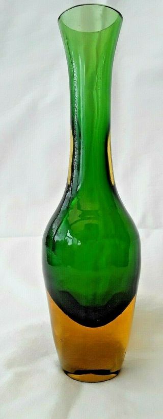 Vintage Sommerso Style Glass Vase Murano Or Scandanavian