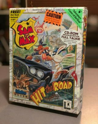 Sam & Max Hit The Road - Pc,  Windows,  Dos,  1993 Lucasarts - Vintage Big Box Game