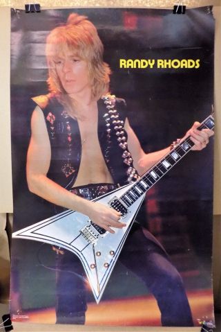 Vintage Funky Randy Rhoads Poster Quiet Riot Ozzy Osbourne 1985 Rock Heavy Metal
