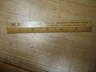 Vintage The Butler School 6 Inch Ruler,  152 Temple Street,  Haven Conn