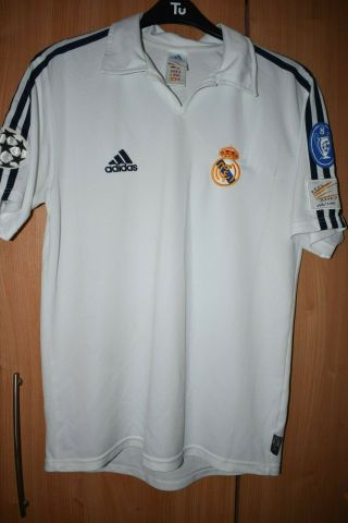 Adidas Real Madrid Vintage Home Shirt 2001 - 2002 Season Size On Tag Worn Of 38 "