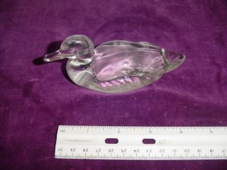 Vintage Clear Glass Crystal Fenton Duck Figurine 5 "