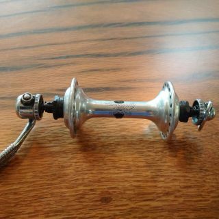 Campagnolo Record Low Flange,  36 Hole Front Hub With Campy Skewer Vintage