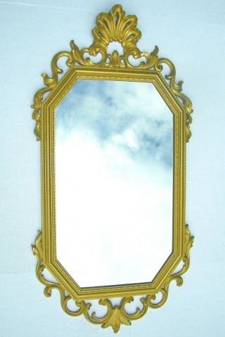 Syroco 4614 Vtg Gold Frame Mirror Wall Hanging Mid Century Regency Ornate 1963