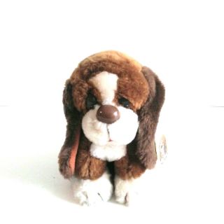 Vintage Russ Berrie Baxter Plush Stuffed Sad Eyed Bashful Bassett Hound Dog