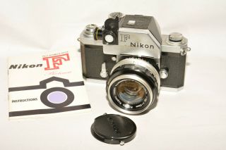 Nikon F Ftn Photomic Body 6517582 W/early Flag Type Finder,  & Pat.  Pend.  Nikkor