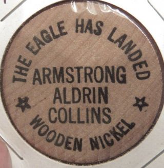 Vintage Apollo 11 Wooden Nickel 2