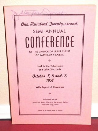 General Conference Report Lds Mormon Church October 1951 Vintage Rare Pb