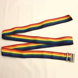Vintage Rainbow Luggage Strap With Heavy Duty Metal Clasp 82 " Long 2 " Wide