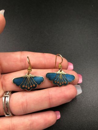 Laurel Burch Vintage Gold Tone Butterfly Shaped Pierced Earrings Signed