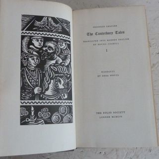 The Canterbury Tales Geoffrey Chaucer Folio Book Set 1956 1957 Woodcuts H/B 4