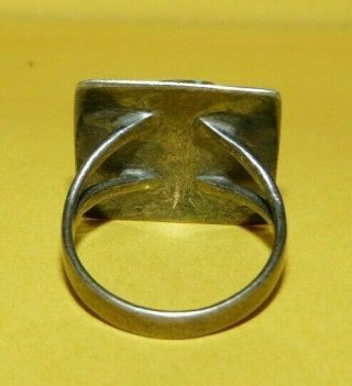VTG NATIVE NAVAJO OLD PAWN SOUTHWESTERN STERLING SILVER TURQUOISE RING SIZE 5.  5 5