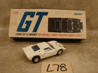 L78 Vintage Atlas 1/32 Scale Slot Car 1964 White Ford Gt Le Mans Great Shape