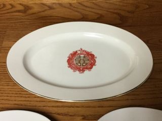 3 Vtg.  Tatung Taiwan China Red w/Gold Trim Serving Platters (2529) 3
