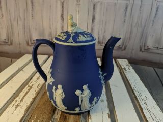 Vintage Wedgwood England Jasperware Blue Cobalt Vintage Pitcher Teapot