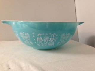 Pyrex Vintage Amish Turquoise Butterprint Mixing Bowl Turquoise 4 Qt 444