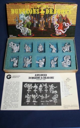 Vintage Grenadier Ad&d 2001 Wizards Gold Box Set Complete W/ Insert