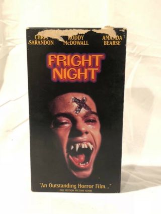 Vintage 90’s “fright Night” Horror Movie Vhs Tape Halloween Vampire Scary