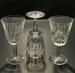 Vintage Waterford Crystal Lismore (1957 -) Water Goblets 6 7/8 " Set Of 3 Glasses