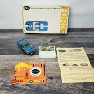 Vintage 1965 1/32 Scale Cox Ford Gt Slot Car W/ Box & Paperwork.