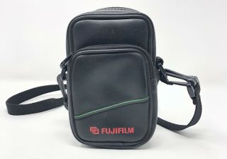 Vintage Fujifilm 35mm Black Green Camera Case Camera Bag Euc W/strap