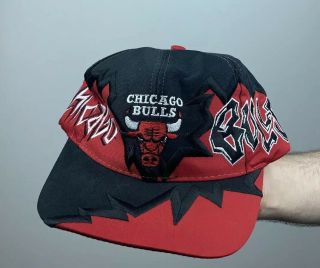 Vintage Chicago Bulls Drew Pearson Nba Shockwave Basketball Hat Jordan