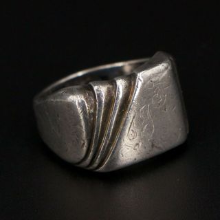 Vtg Sterling Silver - Clark & Coombs Art Deco Signet Ring Size 8.  75 - 12.  5g