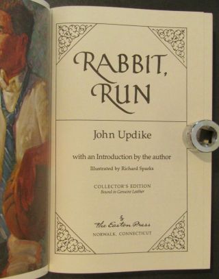 JOHN UPDIKE,  RABBIT,  RUN,  EASTON PRESS FINE LEATHER BINDING 1993 ILLUSTRATED 3
