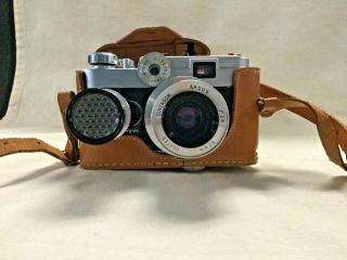 Vintage Argus C 44r Camera With Leather Case And 2 Lenses And Cm2 Exposure Meter
