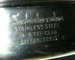 Vintage Saladmaster 18 - 8 Tri Clad Stainless Steel 11 inch Skillet Made in Dallas 8