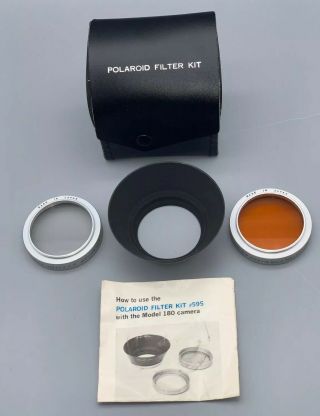 Polaroid Filter Kit 595 For Model 180 Camera (hood,  2 Filters,  Case) Japan