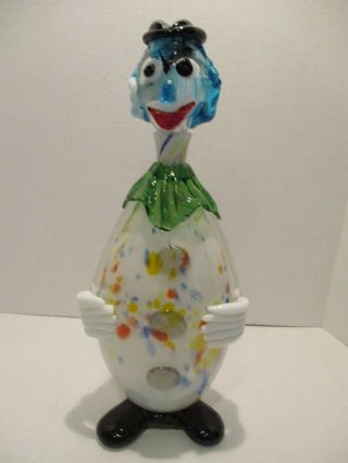 Vintage Large Italian Murano Glass Clown Decanter Bottle,  14 - 3/4 " T X 6 - 1/8 " W