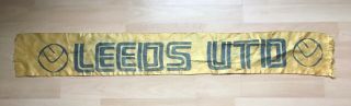 Vintage 1970s Leeds United Silk Scarf - Mac The Knife - Smiley Badge