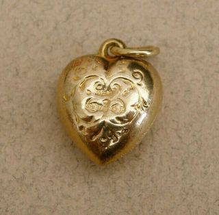 Good Vintage 9ct Gold Heart Charm / Pendant.  1960