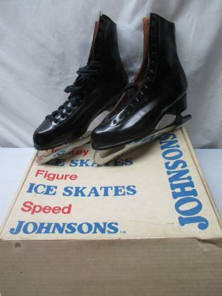 Vintage Johnsons Chicago Ill.  Usa Model 1265 Figure Skates Mens 10 Euc