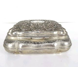VTG Godinger Silver Plated Red Velvet Lined Hinged Victorian Style Jewelry Box 4