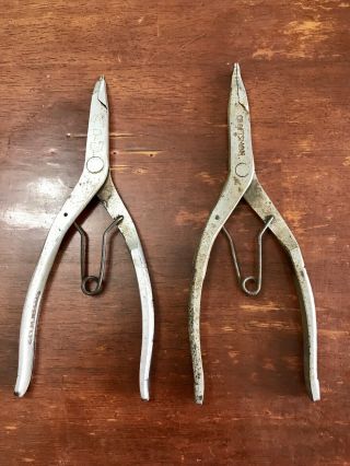 2 Vintage Ring Pliers Craftsman & Wilde Brands Made In Usa Expanding Reverse