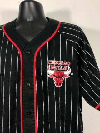 Vintage Chicago Bulls Starter Jersey Shirt Short Sleeve Black Basketball Nba Xl