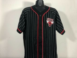Vintage Chicago Bulls Starter Jersey Shirt Short Sleeve Black Basketball NBA XL 2