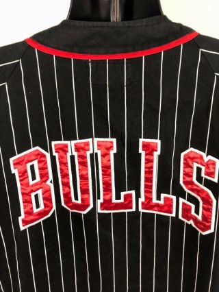 Vintage Chicago Bulls Starter Jersey Shirt Short Sleeve Black Basketball NBA XL 4