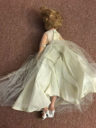 Vintage Female Doll In White Dress 1950s - 1960s Era 2