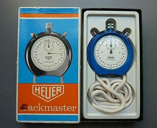 Vintage Heuer Leonidas Trackmaster Swiss Made Stopwatch Model 8042 Blue,  Bpx
