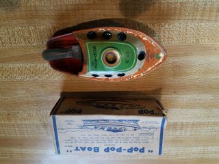 Vintage Toy Alps Toy Co Japan Tin Litho Pop Pop Candle Powered Boat No.  D