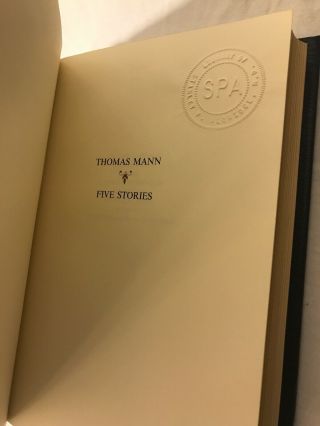 Thomas Mann 5 Stories Franklin Library 100 Greatest All Time Leather Gold 4