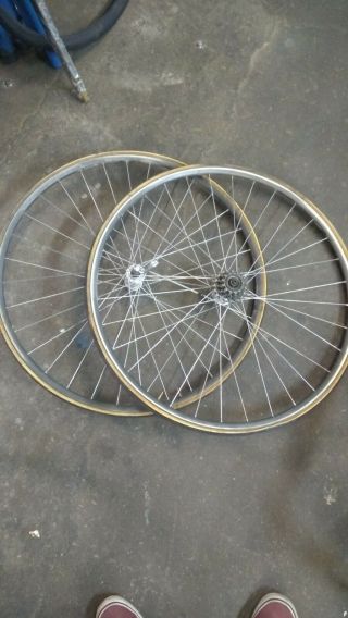 Vintage 32 Hole Dura Ace Tubular Bicycle Wheelset Bike Quick Release Racing