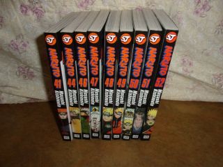 9 Naruto Volumes 41 - 44 - 46 - 47 - 48 - 49 - 50 - 51 - 52 Shonen Jump By Masashi Kishimoto